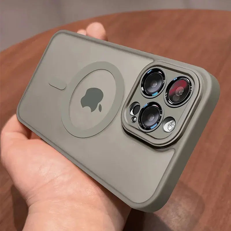 Magnetic Luxury Wireless Charge For Magsafe Case for iPhone 16 15 14 13 12 11 Pro Max Matte Translucent Armor Shockproof Cover