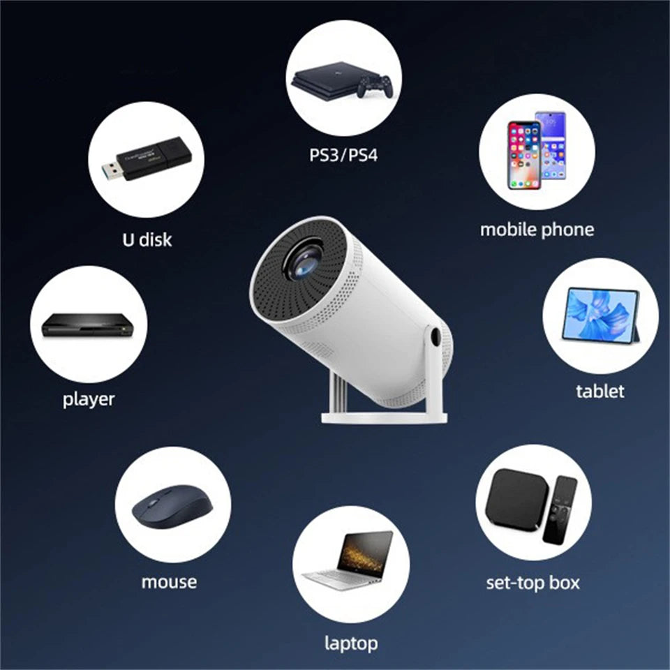 KaiAqua 4K Wifi6 Projector HDMI 260 ANSI Dual WIFI Allwinner H713 BT5.0 1280*720P Home Cinema Outdoor portable FY300 Pro NEW