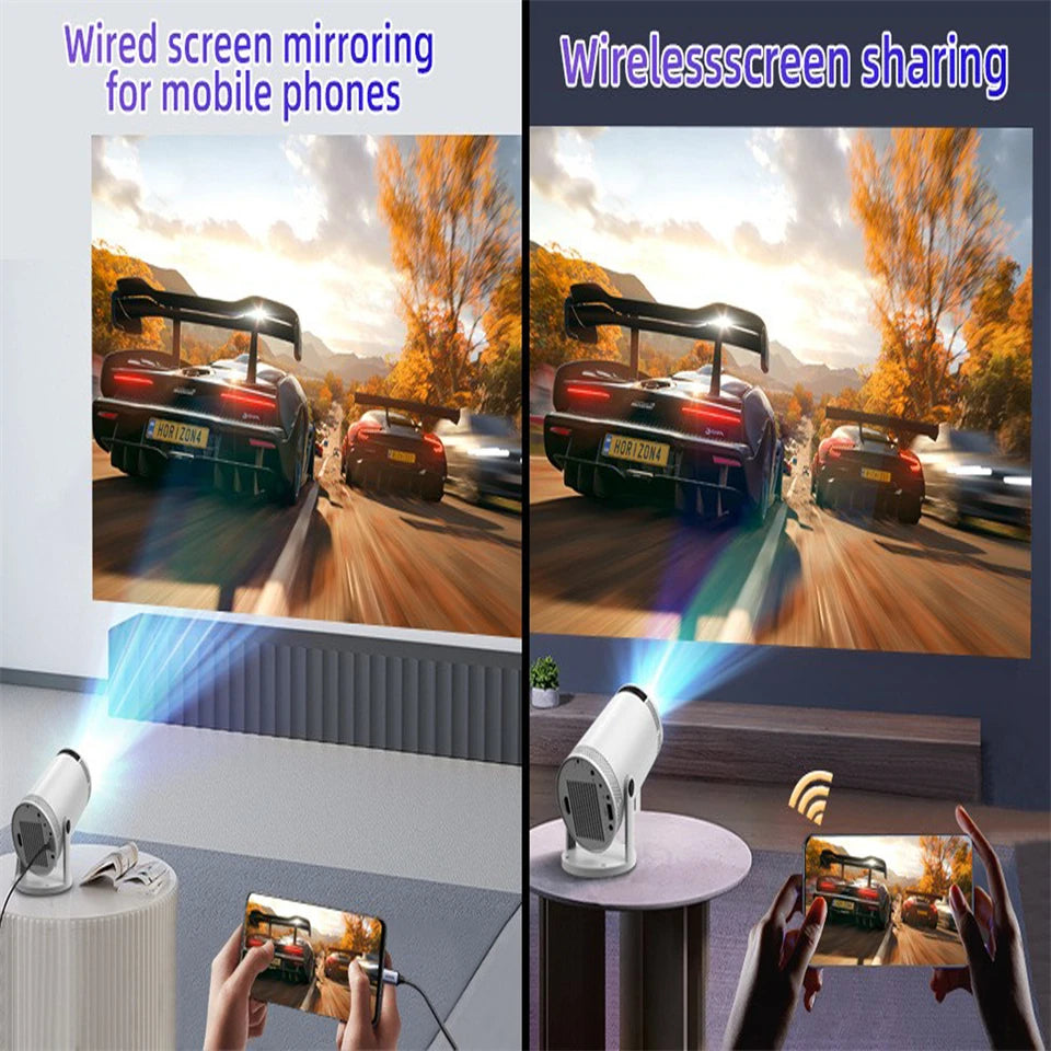 KaiAqua 4K Wifi6 Projector HDMI 260 ANSI Dual WIFI Allwinner H713 BT5.0 1280*720P Home Cinema Outdoor portable FY300 Pro NEW